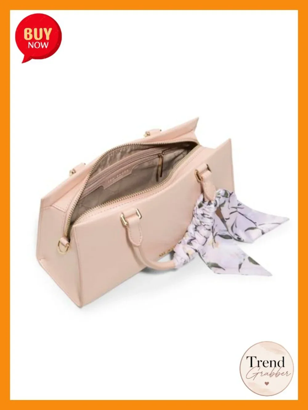 Structured Satchel Shoulder Bag with Removable Crossbody Strap & Scarf